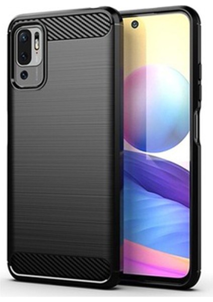 Xiaomi Redmi Note 11 Se - Redmi Note 10 5g Brushed Carbon Fiber Silikon Kılıf - Siyah