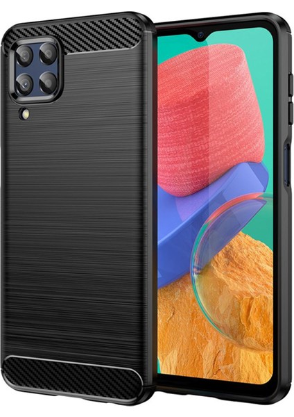 Samsung Galaxy M33 5g Brushed Carbon Fiber Silikon Kılıf - Siyah