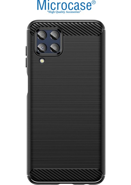 Samsung Galaxy M33 5g Brushed Carbon Fiber Silikon Kılıf - Siyah