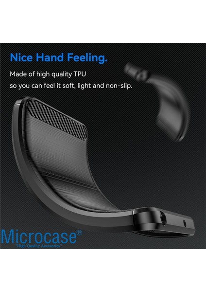 Oneplus Nord N20 Se Brushed Carbon Fiber Silikon Kılıf - Siyah indirimleri