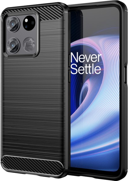 Oneplus Ace Racing Brushed Carbon Fiber Silikon Kılıf - Siyah