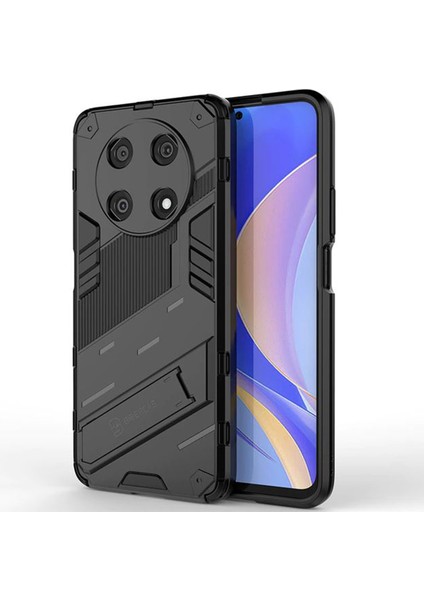 Huawei Nova Y90 Matrix Serisi Armor Standlı Perfect Koruma Kılıf - Siyah