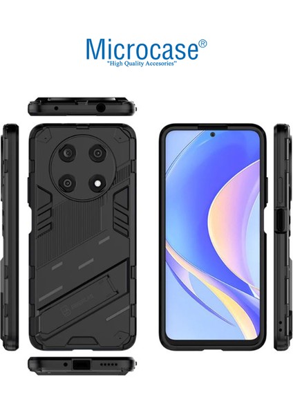 Huawei Nova Y90 Matrix Serisi Armor Standlı Perfect Koruma Kılıf - Siyah fiyatları