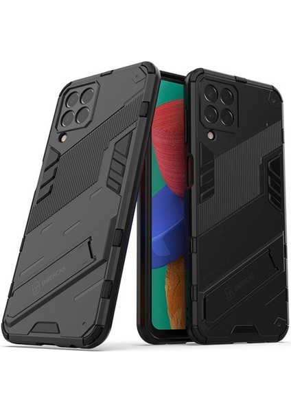 Samsung Galaxy M33 5g Matrix Serisi Armor Standlı Perfect Koruma Kılıf - Siyah