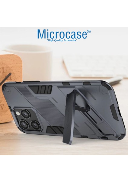 Apple iPhone 14 Pro Matrix Serisi Armor Standlı Perfect Koruma Kılıf - Siyah