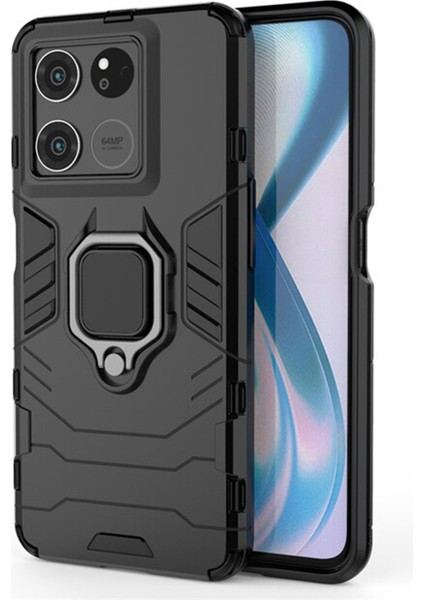 Oneplus Ace Racing Batman Serisi Yüzük Standlı Armor Kılıf - Siyah