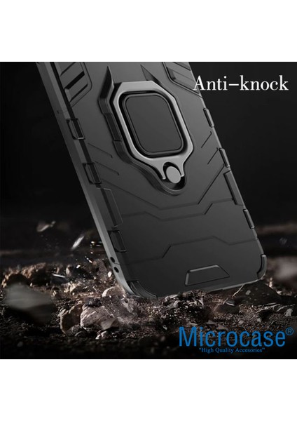 Oneplus Ace Racing Batman Serisi Yüzük Standlı Armor Kılıf - Siyah