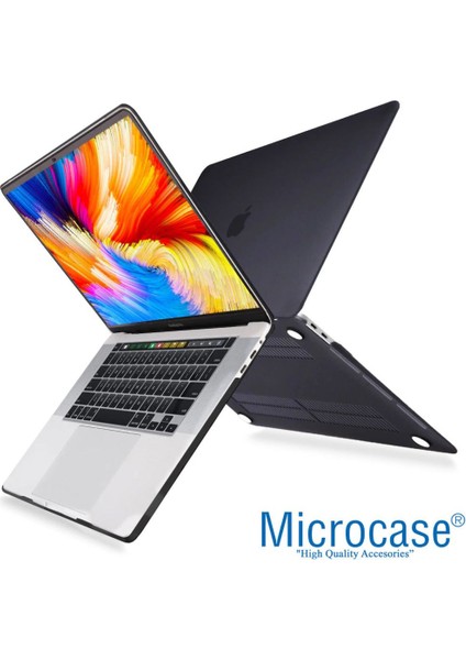 MacBook Pro M2 13.3'' Inch 2022 A2338 Shell Rubber Kapak Kılıf - Siyah