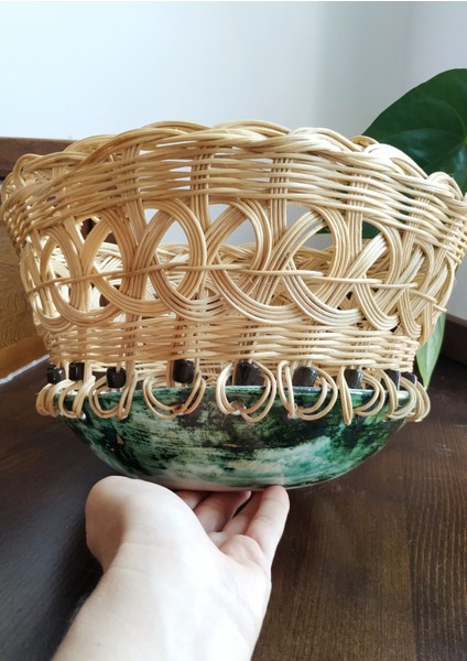Özel Tasarım El Yapımı Rattan Örgülü Seramik Kase fiyatları