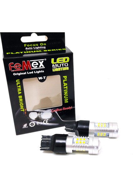 Platinum T20-7443-15W- Dipsiz Tek Duy Led Ampul Koyu Turuncu - Mercekli 3030 Chip 21Smd Ultra Parlak