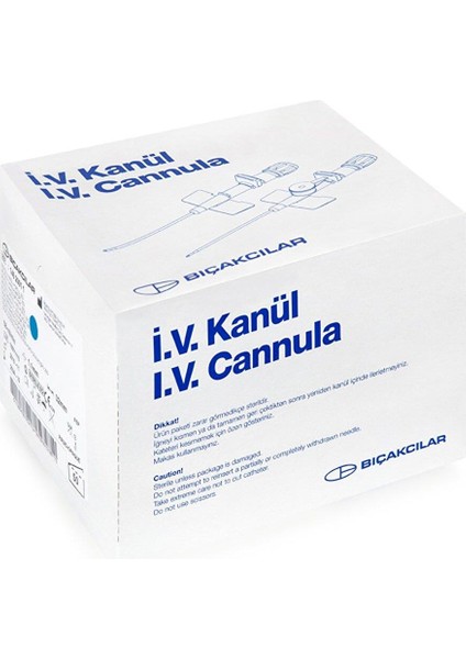 Iv Kanül 22G Branül Mavi Portlu 50 Adet x 10 Kutu
