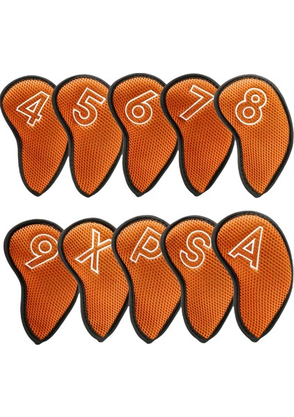 10PCS Universal Golf Club Kafa Kapağı Kafa Koruyucu Sargı Çorapları Demir Kapaklar Turuncu (Yurt Dışından) fiyatları