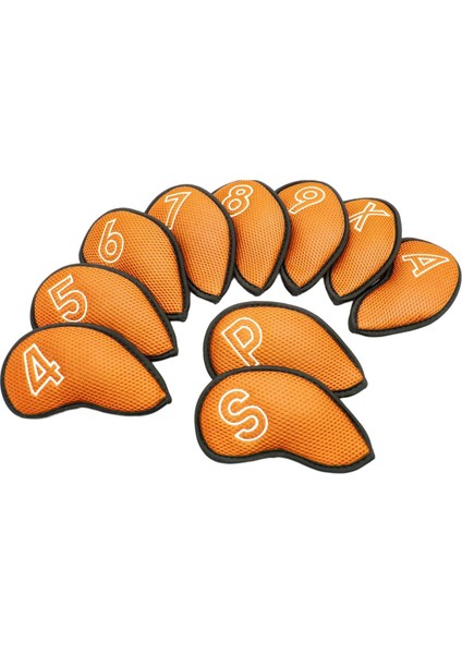 10PCS Universal Golf Club Kafa Kapağı Kafa Koruyucu Sargı Çorapları Demir Kapaklar Turuncu (Yurt Dışından) modelleri