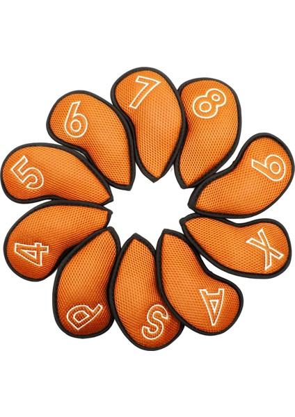10PCS Universal Golf Club Kafa Kapağı Kafa Koruyucu Sargı Çorapları Demir Kapaklar Turuncu (Yurt Dışından) fırsatları