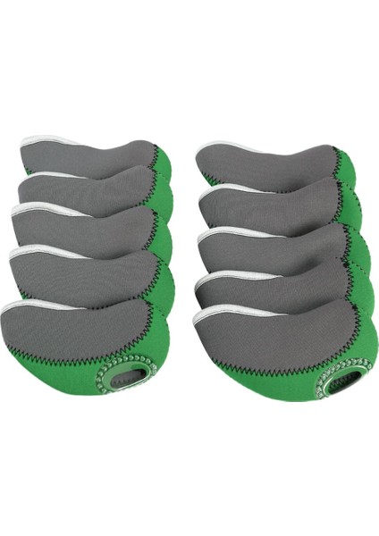 10PCS - Renkler Neopren Golf Kulübü Demir Kafa Kapağı Yeşil Için Head Covers (Yurt Dışından)