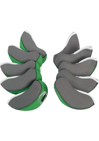 10PCS - Renkler Neopren Golf Kulübü Demir Kafa Kapağı Yeşil Için Head Covers (Yurt Dışından)