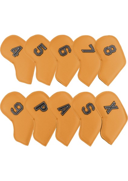 10 Adet Golf Demir Headcover, Tüm Markalar Için Number Işlemeli Koruma Sarı (Yurt Dışından) modelleri
