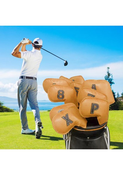 10 Adet Golf Demir Headcover, Tüm Markalar Için Number Işlemeli Koruma Sarı (Yurt Dışından) fırsatları
