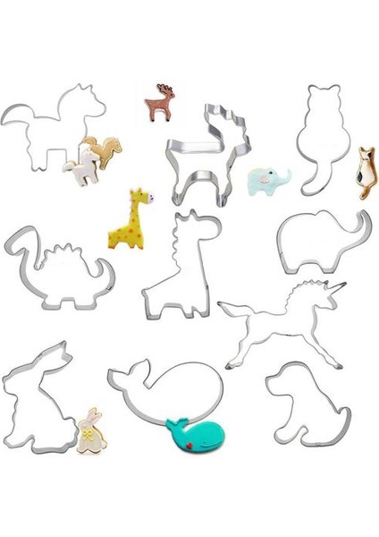 10 Adet Bisküvi Kalıpları Çerezler Için Basın Kesiciler Set Hayvan Şekilleri Köpek, Fil, Tavşan At Ekmek Modelleme Araçları Mutfak Için | Kurabiye Araçları (Yurt Dışından)