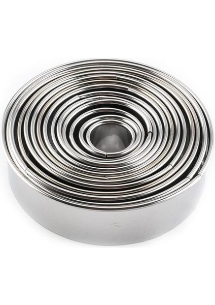14 Adet / Takım Paslanmaz Çelik Yuvarlak Çerez Kalıpları Pratik Bisküvi Kesiciler Daire Dıy Mousse Kek Tatlı Pasta Dekorasyon Aracı | Çerez Araçları (Yurt Dışından)