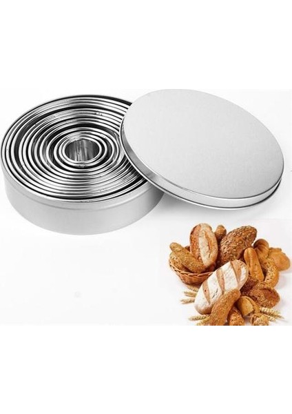 12 Adet / Takım Paslanmaz Çelik Yuvarlak Çerez Bisküvi Kesiciler Daire Pasta Kesiciler Metal Pişirme Daire Yüzük Kalıpları Kek Için | Pasta Kesiciler (Yurt Dışından) modelleri
