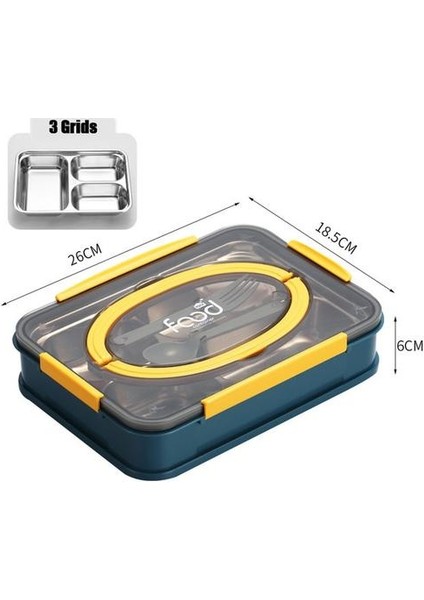 Taşınabilir Öğle Yemeği Kutusu 304 Paslanmaz Çelik Japon Bento Kutusu Bölmesi Mutfak Mühürlü Gıda Konteyner Hediye Sofra Çorbası Kupası | Öğle Yemeği Kutuları (Mavi) (Yurt Dışından) fiyatları