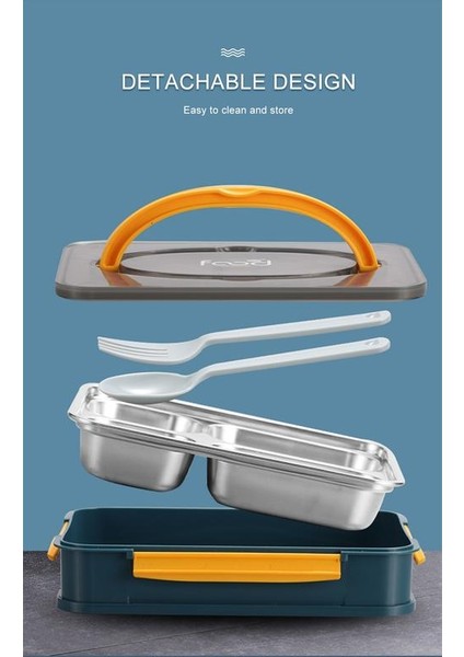 Taşınabilir Öğle Yemeği Kutusu 304 Paslanmaz Çelik Japon Bento Kutusu Bölmesi Mutfak Mühürlü Gıda Konteyner Hediye Sofra Çorbası Kupası | Öğle Yemeği Kutuları (Mavi) (Yurt Dışından) modelleri