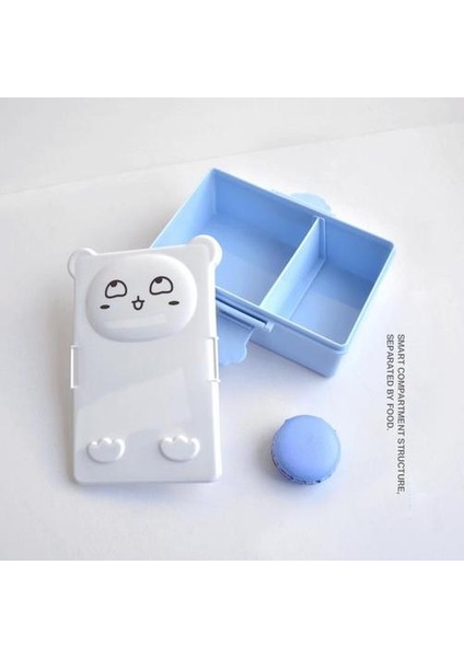 Karikatür Güzel Bento Kutuları 3D Yavru Plastik Sandviç Öğle Yemeği Kutusu Gıda Saklama Kutusu Mikrodalga Fırın Çocuklar Için Alimentaire Kılıf | Öğle Yemeği Kutuları (Mavi) (Yurt Dışından)