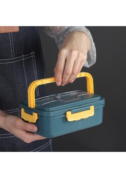 Bento Box Japon Stil Çocuklar Için Öğrenci Gıda Konteyner Buğday Saman Malzemesi Sızdırmaz Kare Öğle Yemeği Kutusu Mikrodalga Isıtma | Öğle Yemeği Kutuları (Mavi) (Yurt Dışından)