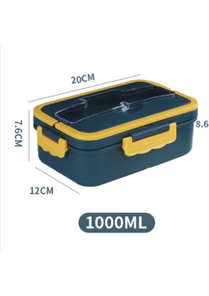 Bento Box Japon Stil Çocuklar Için Öğrenci Gıda Konteyner Buğday Saman Malzemesi Sızdırmaz Kare Öğle Yemeği Kutusu Mikrodalga Isıtma | Öğle Yemeği Kutuları (Mavi) (Yurt Dışından)