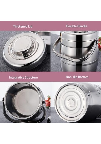 1.6l Taşınabilir Büyük Kapasiteli Termal Öğle Yemeği Kutusu Paslanmaz Çelik Gıda Konteyner Sızdırmaz Bento Kutusu Ofis Kampı Için Lunchbox | Öğle Yemeği Kutuları (Yurt Dışından)