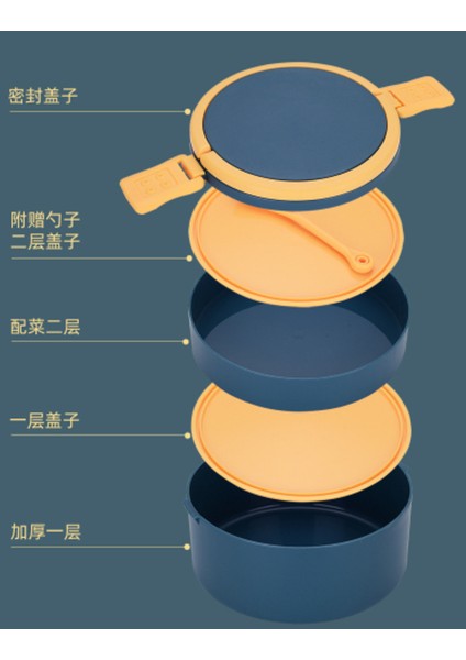 Japon Öğle Yemeği Kutusu Yetişkinler Için Kaçak Geçirmez Gıda Konteynerleri Bento Kutusu Japon Tarzı Bento Lunchbox Mutfak Gıda Kutusu | Öğle Yemeği Kutuları (Mavi) (Yurt Dışından)