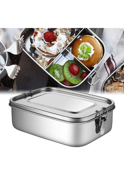 1 Adet 1400 ml Paslanmaz Çelik Öğle Yemeği Konteyner Bento Gıda Konteyner Snack Gıda Saklama Kabı Sızdırmaz Akşam Yemeği Öğle Yemeği Kutusu | Öğle Yemeği Kutuları (Yurt Dışından)