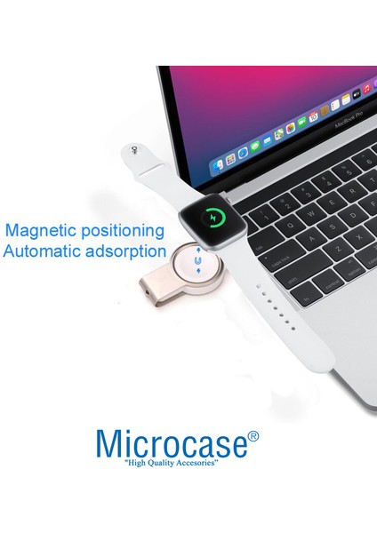 Apple Watch Series 8 41MM - 45MM 2in1 Type-C&usb Manyetik Şarj Aygıtı AL2730 Beyaz indirimleri