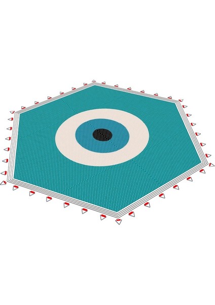 TYP-013 - Trambolin Zıplama Ağı Nazar Boncuğu Desenli Altıgen Trambolin Zıplama Ağı Ø190cm Zıplama Ağı