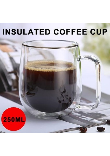 Çift Katmanlı Cam Bardak Dayanıklı Çay Bira Kupa Süt Limon Suyu Fincan Drinkware Lover Kahve Bardak Kupa Hediye Yalıtımlı Kahve Kupa | Bira Steins (Yurt Dışından)