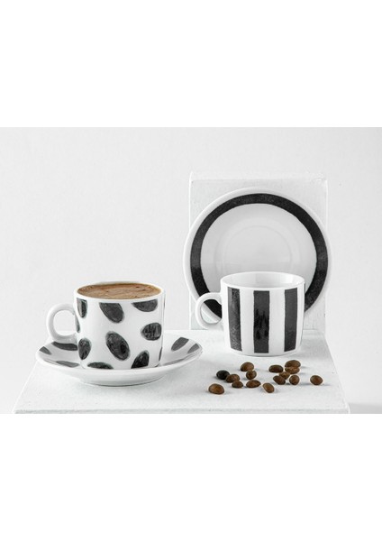 Carino Porselen 2'li Kahve Fincan Takımı 80 ml Siyah