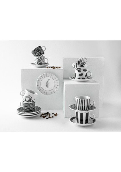 Carino Porselen 2'li Kahve Fincan Takımı 80 ml Siyah modelleri