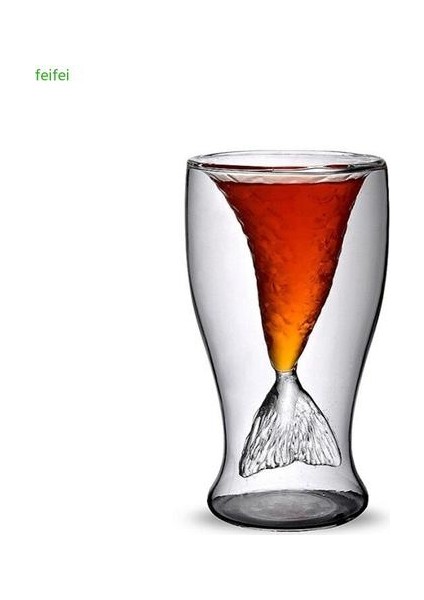 Kişiselleştirilmiş Yaratıcı Şeffaf Cam Moda Çift Katmanlı Yüksek Sıcaklığa Dayanıklı Fishtail Kupa Ev Su Kupası | Bira Steins (Yurt Dışından)