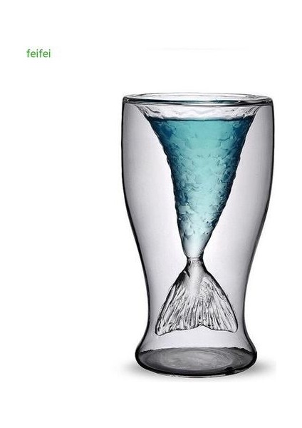 Kişiselleştirilmiş Yaratıcı Şeffaf Cam Moda Çift Katmanlı Yüksek Sıcaklığa Dayanıklı Fishtail Kupa Ev Su Kupası | Bira Steins (Yurt Dışından)