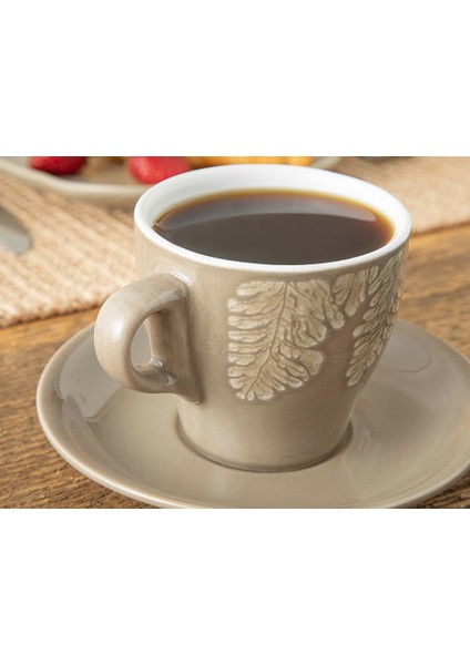 Rila Stoneware 2'li Çay Fincanı Takımı 250 ml Bej - Yeşil fiyatları