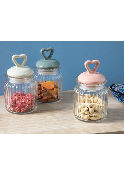Mini Heart Cam Kavanoz 260 ml Pembe modelleri