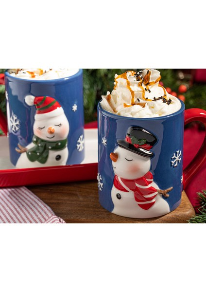 Yılbaşı Lovely Snowmans Dolomite 2'li Kupa 400 ml Lacivert fiyatları