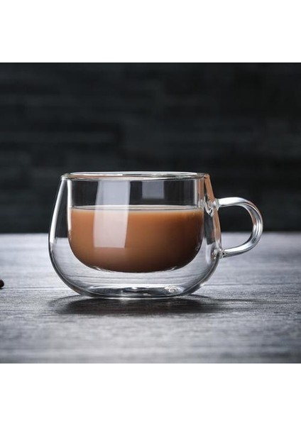 1 Adet / Takım 150 Mltransparent Cam Kahve Fincanı Süt Çay Bira Çift Isıya Dayanıklı Kokteyl Votka Şarap Kupa Drinkware Bardak Bardak | Şeffaf (Yurt Dışından)