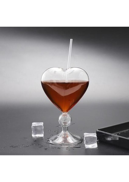 Kokteyl Kupası Moleküler Duman Yaratıcı Kalp Şeklinde Cam Bardak Goblet Yüksek Borosilikat Cam Bardak Drinkware Bar Aracı Güzel Hediyeler | Şeffaf (Yurt Dışından) modelleri