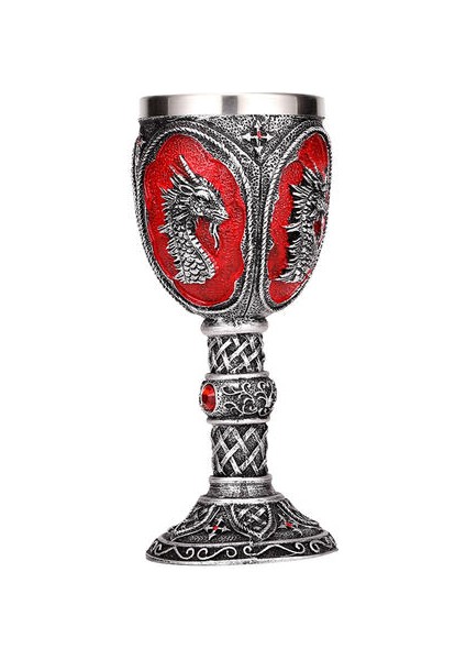 Ejderha King Reçine Paslanmaz Çelik Goblet 200 ml Retro Şarap Cam Gotik Kokteyl Gözlük Viski Kupası Pub Bar Drinkware | Diğer Cam (Yurt Dışından)