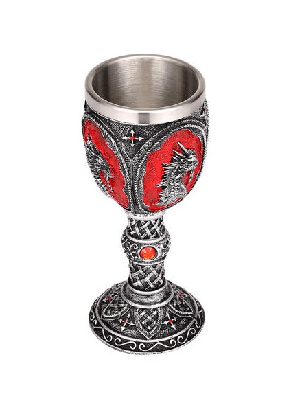 Ejderha King Reçine Paslanmaz Çelik Goblet 200 ml Retro Şarap Cam Gotik Kokteyl Gözlük Viski Kupası Pub Bar Drinkware | Diğer Cam (Yurt Dışından)
