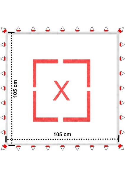TYP-02 - Trambolin Zıplama Ağı 105cmx105cm Kare Trambolin Zıplama Ağı Baskılı Trambolin Zıplama Ağı