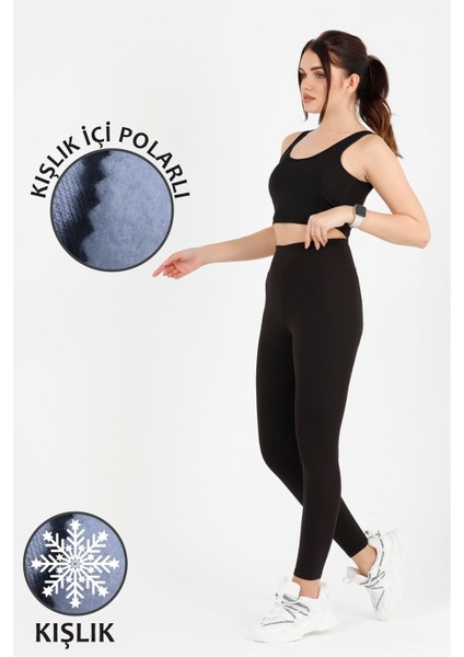 Kadın Tayt Siyah Içi Polarlı Tam Kışlık Yüksek Bel Tam Boy Dalgıç Kumaş 1024 fırsatları