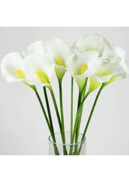 10 Adet Ev Dekoratif Calla Lily Gelin Düğün Buketi Lateks Gerçek Dokunmatik Yapay Çiçek Dekor | Yapay ve kurutulmuş Çiçekler (Yurt Dışından)